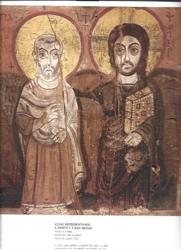 LAMINA 37339: Cristo y San Menas, pintura del monasterio de Bawit