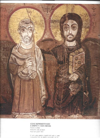 LAMINA 37339: Cristo y San Menas, pintura del monasterio de Bawit