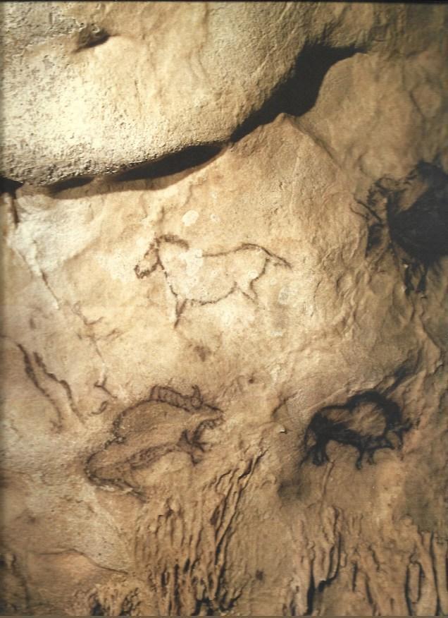 LAMINA 37316: Caballo y bisontes