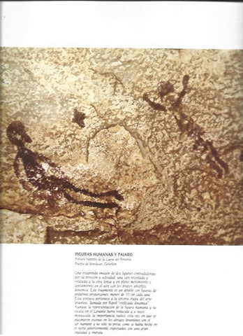 LAMINA 37319: Figuras humanas y pajaro. Cueva del Polvorin, Castellon