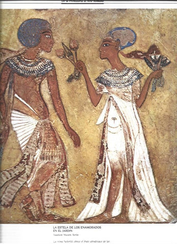 LAMINA 37324: Estela de los enamorados en el jardin, Egipto