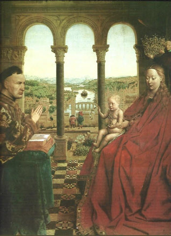 LAMINA 37405: Virgen del cAnciller Rolin, por Van Eyck
