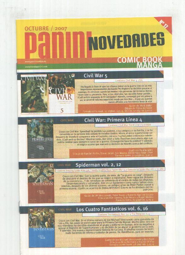 Panini: libreto novedades octubre 2007