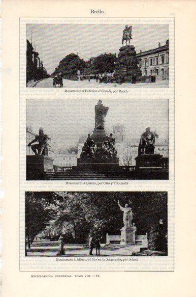 LAMINA V44003: Monumento a Federico el Grande, Lutero y Alberto el Oso en Berlin