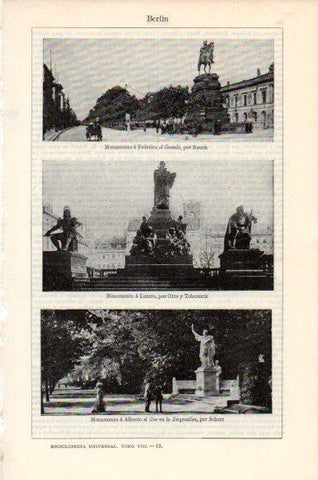 LAMINA V44003: Monumento a Federico el Grande, Lutero y Alberto el Oso en Berlin