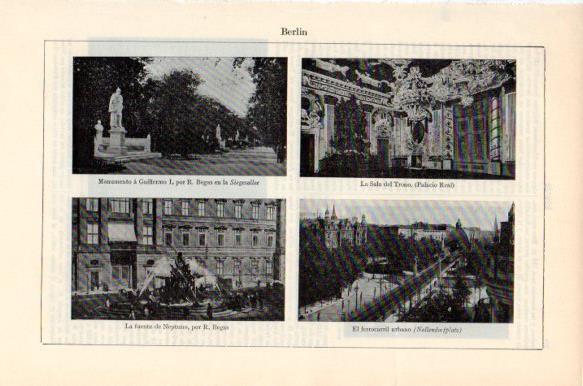 LAMINA V44001: Fuente de Neptuno Ferrocarril y monumento a Guillermo I en Berlin
