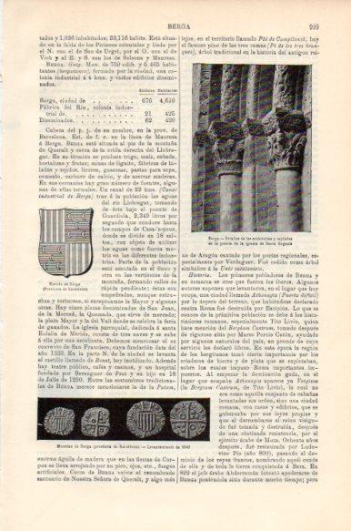 LAMINA V43992: Escudo y monedas de Berga