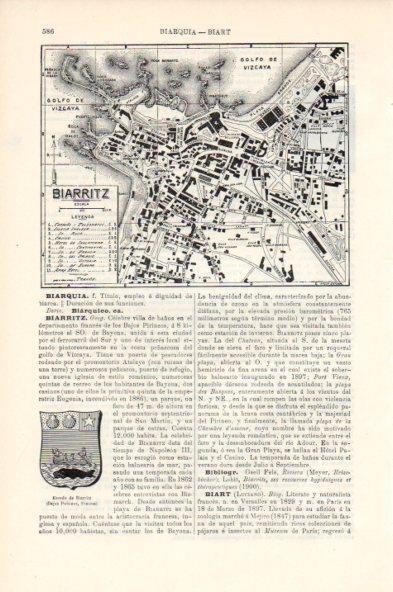 LAMINA V44039: Plano de Biarritz, Francia