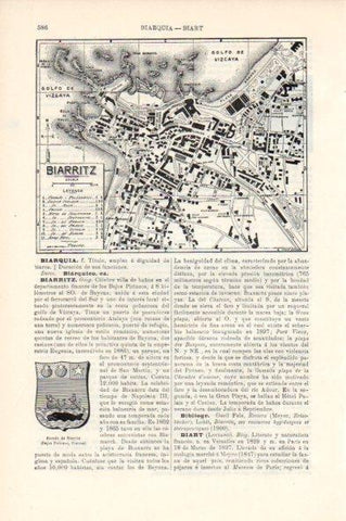 LAMINA V44039: Plano de Biarritz, Francia