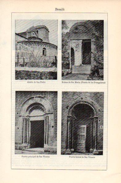 LAMINA V44021: Monasterio de San Pedro e Iglesia de San Vicente en Besalu
