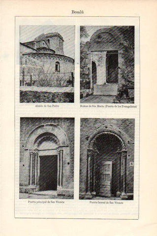 LAMINA V44021: Monasterio de San Pedro e Iglesia de San Vicente en Besalu
