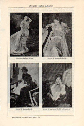 LAMINA V44024: Retratos por A. Besnard