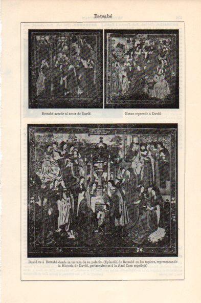 LAMINA V44032: Tapices de la Historia de David, Real casa española