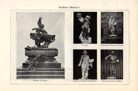 LAMINA V43982: Mausoleo de Gayarre y esculturas por M. Benlliure