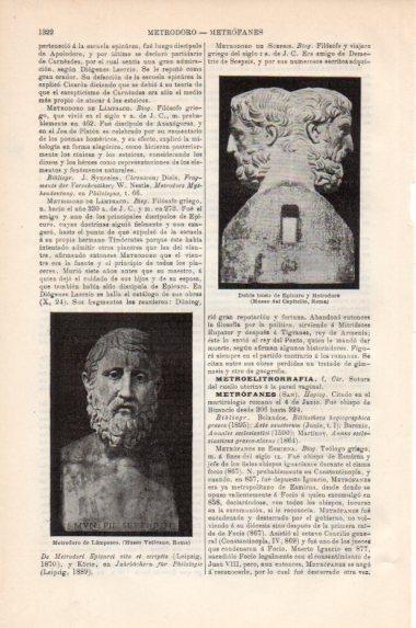 LAMINA V43928: Epicuro y Metrodoro busto doble