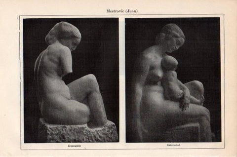 LAMINA V43912: El recuerdo y Maternidad esculturas por Mestrovic