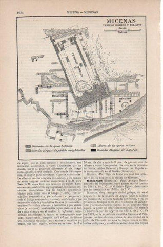 LAMINA V43945: Plano de Micenas templo dorico y palacio