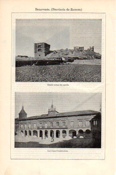 LAMINA V43966: Castillo y Ayuntamiento de Benavente, Zamora