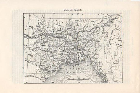 LAMINA V43977: Mapa de Bengala, India
