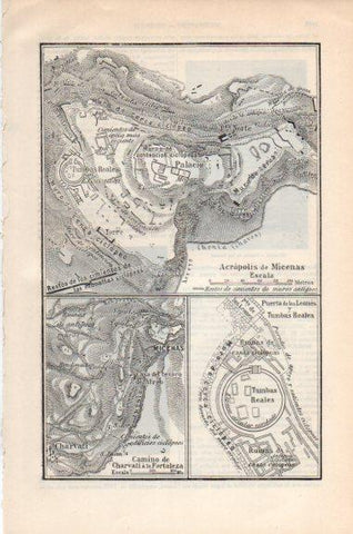 LAMINA V43956: Plano de la Acropolis de Micenas Grecia