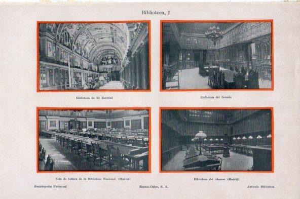 LAMINA V44055: Biblioteca del Escorial, Nacional de Madrid y Ateneo