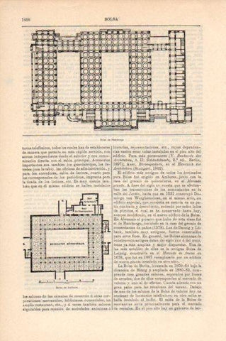 LAMINA V44153: Planta Bolsa de Hamburgo y Amberes