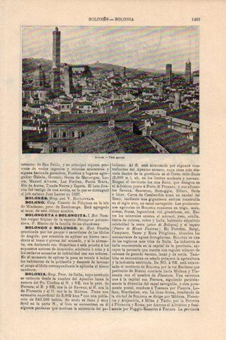LAMINA V44144: Vista general de Bolonia