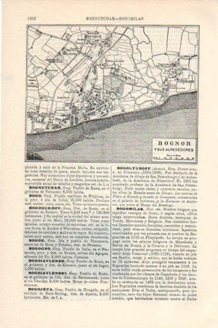 LAMINA V44131: Plano de Bognor y alrededores, Inglaterra