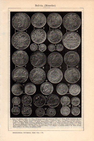 LAMINA V44140: Monedas de Bolivia