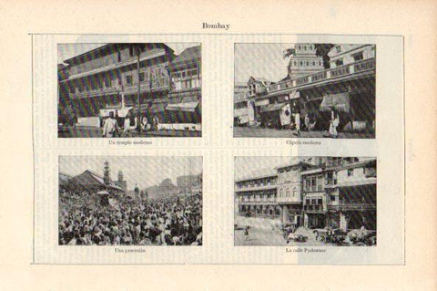 LAMINA V44162: Vistas de Bombay, India