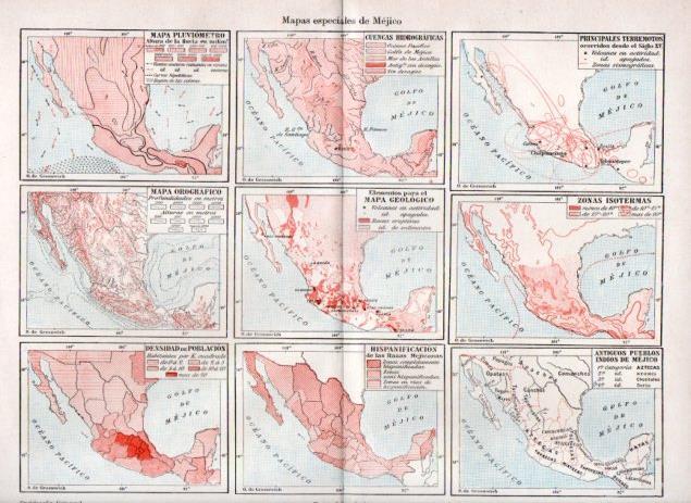 LAMINA V44180: Mapas especiales de Mejico