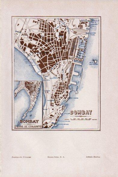 LAMINA V44164: Plano de Bombay, India