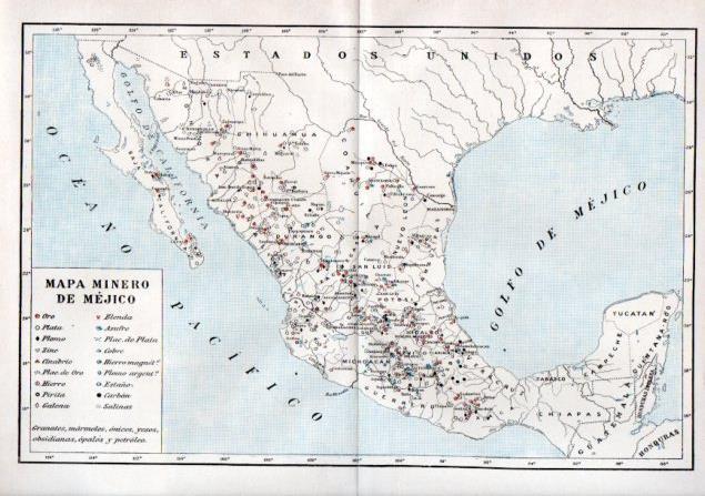 LAMINA V44179: Mapa minero de Mejico