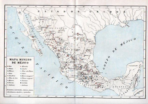 LAMINA V44179: Mapa minero de Mejico