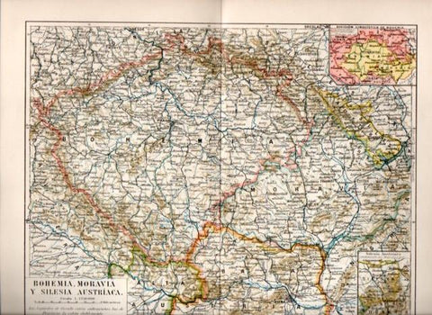LAMINA V44172: Mapa de Bohemia, Moravia y Silesia