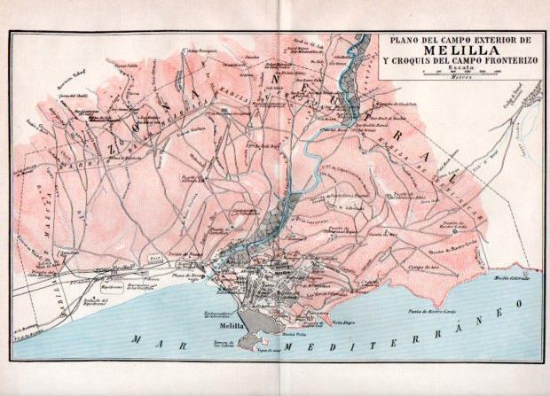 LAMINA V44177: Plano campo exterior de Melilla y fronterizo