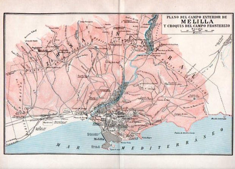 LAMINA V44177: Plano campo exterior de Melilla y fronterizo