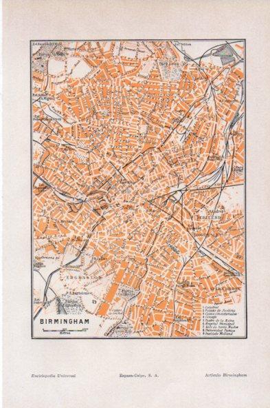 LAMINA V44082: Plano de Birmingham, Inglaterra