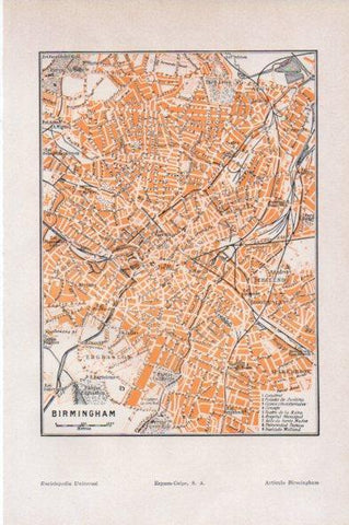 LAMINA V44082: Plano de Birmingham, Inglaterra