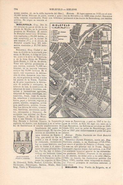 LAMINA V44062: Plano de Bielefeld, Alemania