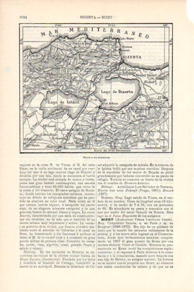 LAMINA V44110: Mapa de Bizerta y alrededores, Tunez
