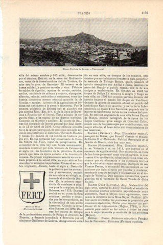 LAMINA V44113: Vista general de Blanes, Barcelona