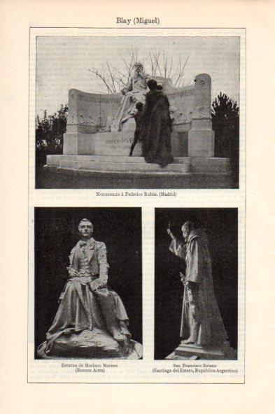 LAMINA V44115: Monumento y esculturas por Miguel Blay