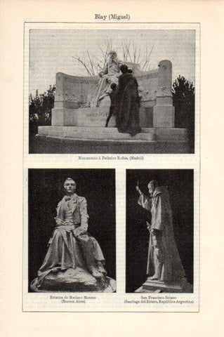 LAMINA V44115: Monumento y esculturas por Miguel Blay