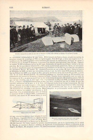 LAMINA V44118: Aeroplano sistema Bleriot en Barcelona  1910