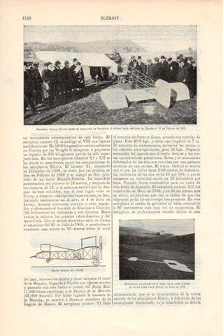 LAMINA V44118: Aeroplano sistema Bleriot en Barcelona  1910