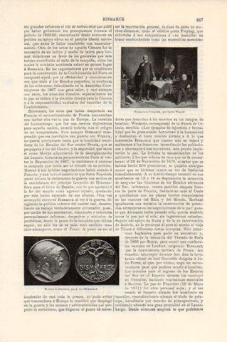 LAMINA V44090: Bismarck en Versalles por Wagner