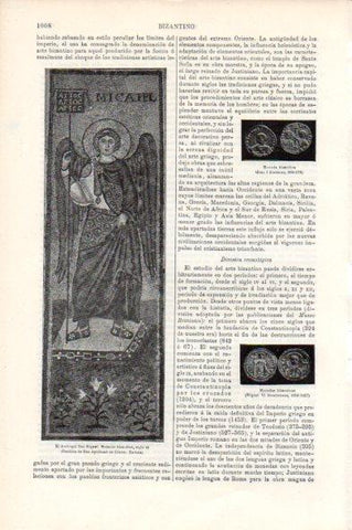 LAMINA V44096: Arcangel San Miguel mosaico bizantino siglo VI