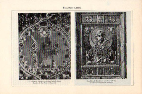 LAMINA V44102: El Redentor y San Miguel en Basilica de San Marcos