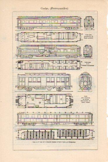 LAMINA V43706: Ferrocarriles vagones de 2ª clase